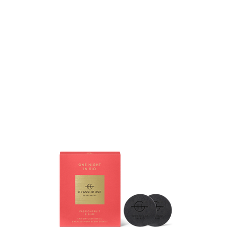 Glasshouse Fragrances 2 Replacement Car Diffuser Scent Disks - One Night in Rio