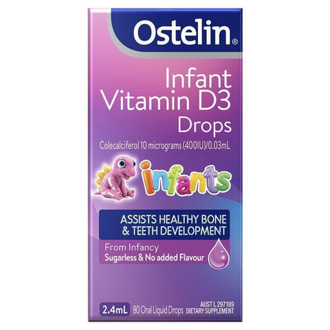 Ostelin Vitamin D Infant Drops - D3 for Kids Bone Health and Immune Support  2.4mL