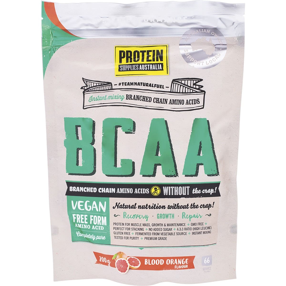 PROTEIN SUPPLIES AUSTRALIA Branched Chain Amino Acids Blood Orange 200g