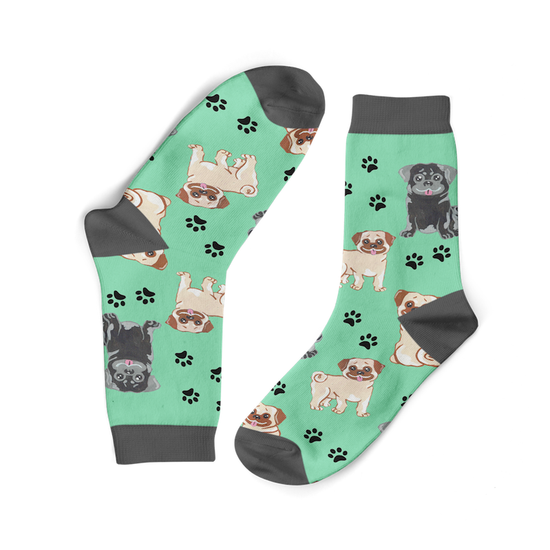 FUNKY SOCK CO Bamboo Socks Mischievous Pugs 1