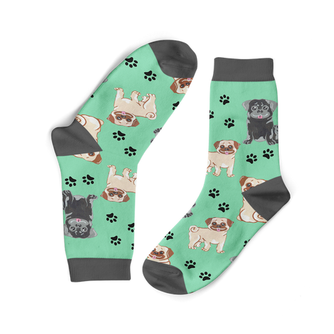 FUNKY SOCK CO Bamboo Socks Mischievous Pugs 1