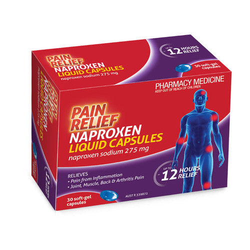 Pain Relief Naproxen Liquid Capsules 30 Pack – OzChemist Australia