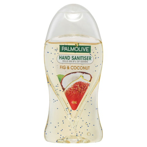 Palmolive Antibacterial Hand Sanitiser Coconut & Fig Non-Sticky Rinse Free Travel Carry On Friendly 48mL