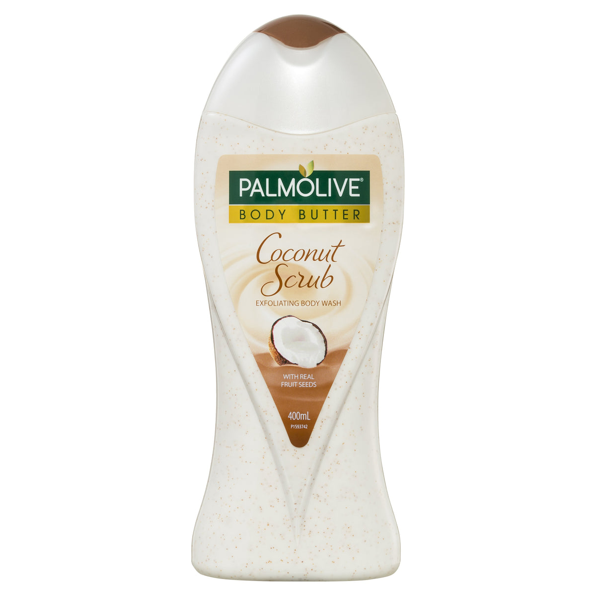 Palmolive Body Butter Coconut Scrub Jojoba Exfoliating Body Wash Recyclable 400mL