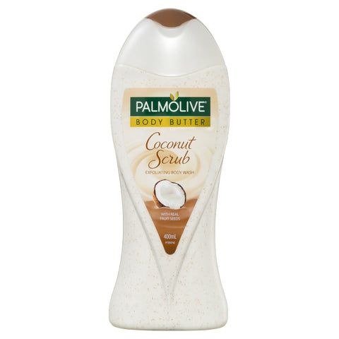 Palmolive Body Butter Coconut Scrub Jojoba Exfoliating Body Wash Recyclable 400mL