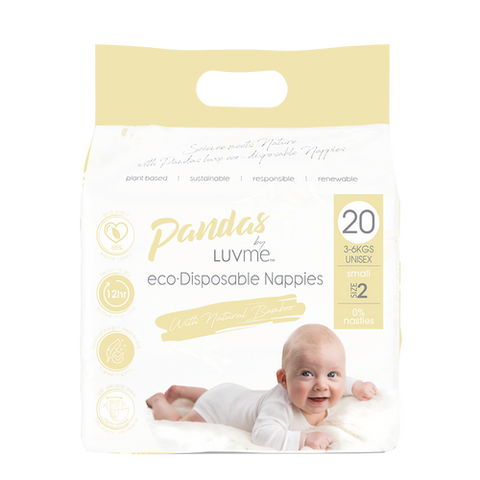 Pandas By LUVME Eco-Disposable Nappies 3-6kg 20 Pack
