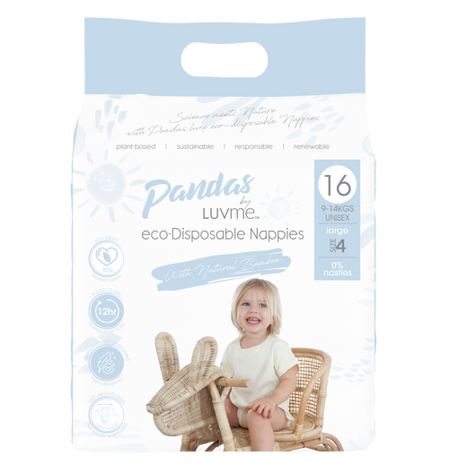 Pandas By LUVME Eco-Disposable Nappies 9-14kg 16 Pack
