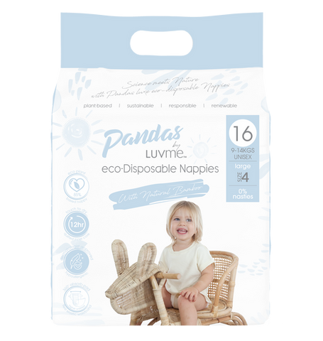 Pandas By LUVME Eco-Disposable Nappies 9-14kg 16 Pack