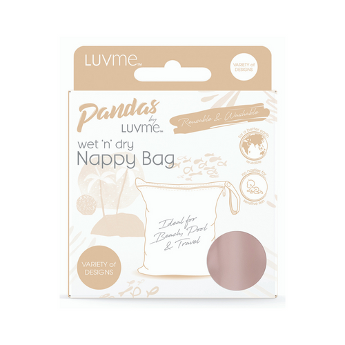 Pandas By LUVME Reusable Wet Dry Bag Dark Blush