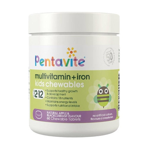 Pentavite Multivitamin + Iron Kids 60 Chewable Tablets
