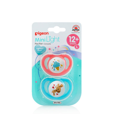 Pigeon MiniLight Pacifier Twin Pack 12+ Months Pink