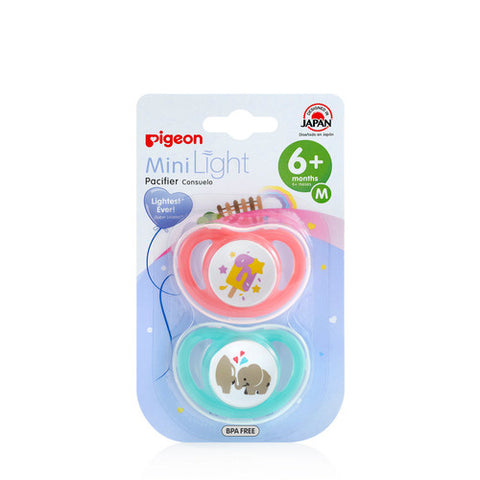 Pigeon MiniLight Pacifier Twin Pack 6+ Months Pink