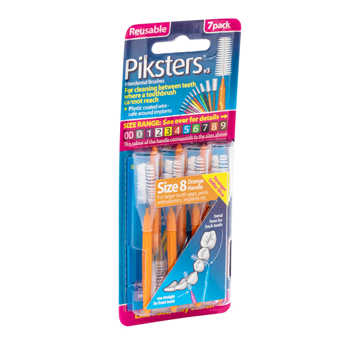 Piksters Interdental Brushes Orange Size 8 7pk