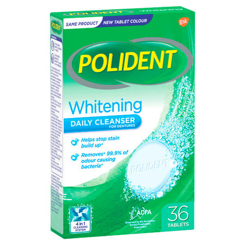 Polident Whitening Daily Cleanser for Dentures Tablets