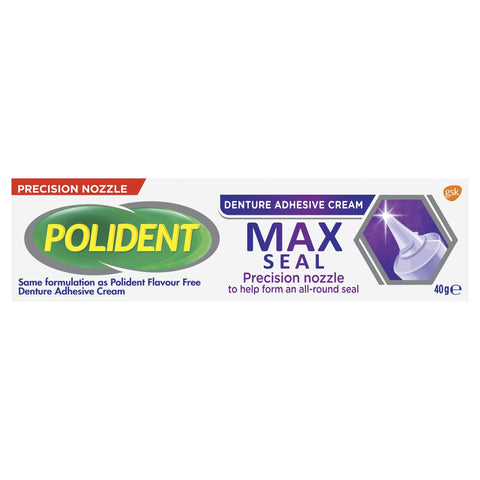 Polident Max Seal Denture Adhesive Cream 40G