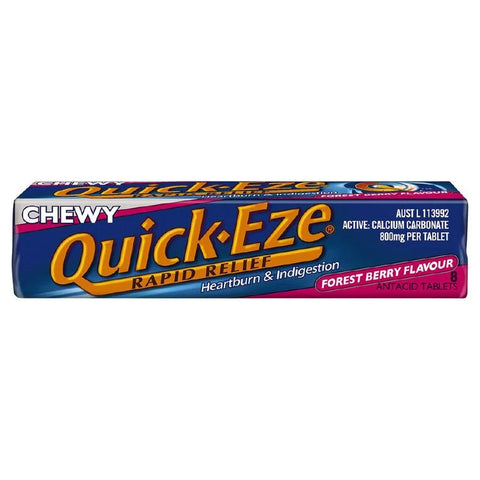 Quick Eze Chewy Antacid Tablets Forest Berry 8s