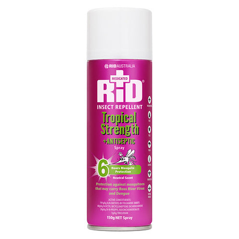 Rid RID Tropical Strength Antiseptic Insect Repellent Aerosol Spray 150g ...