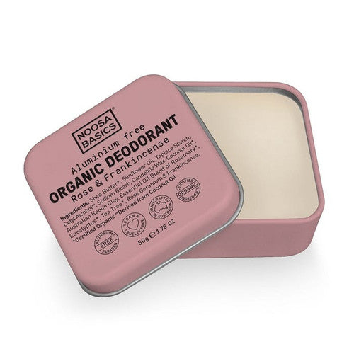 Noosa Basics Organic Deodorant Tin Rose & Frankincense 50g