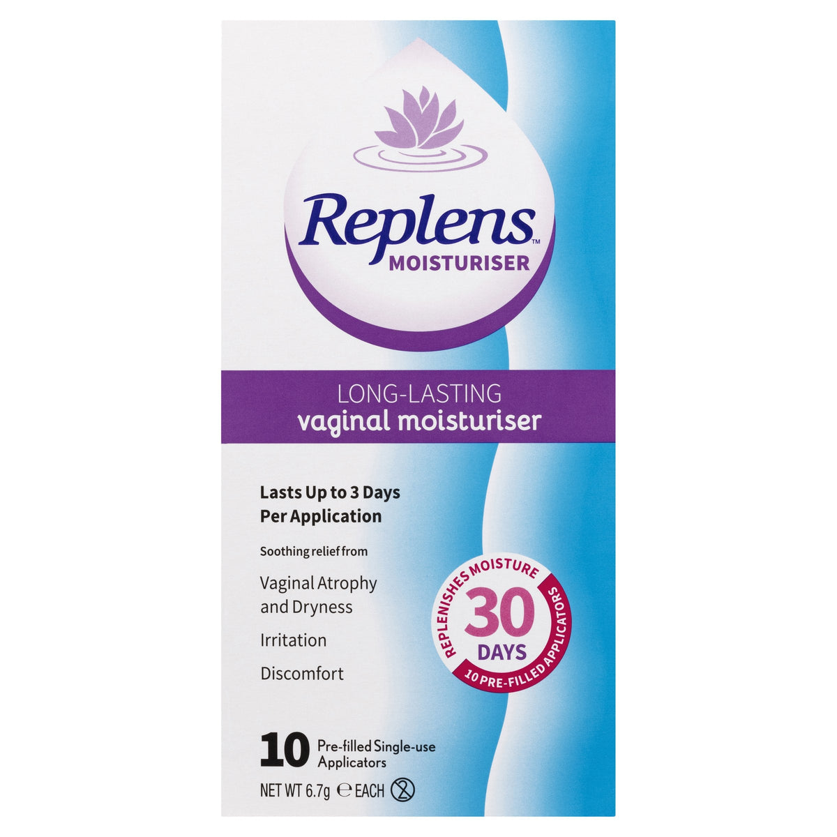 Replens Long Lasting Vaginal Moisturiser 10 Pack