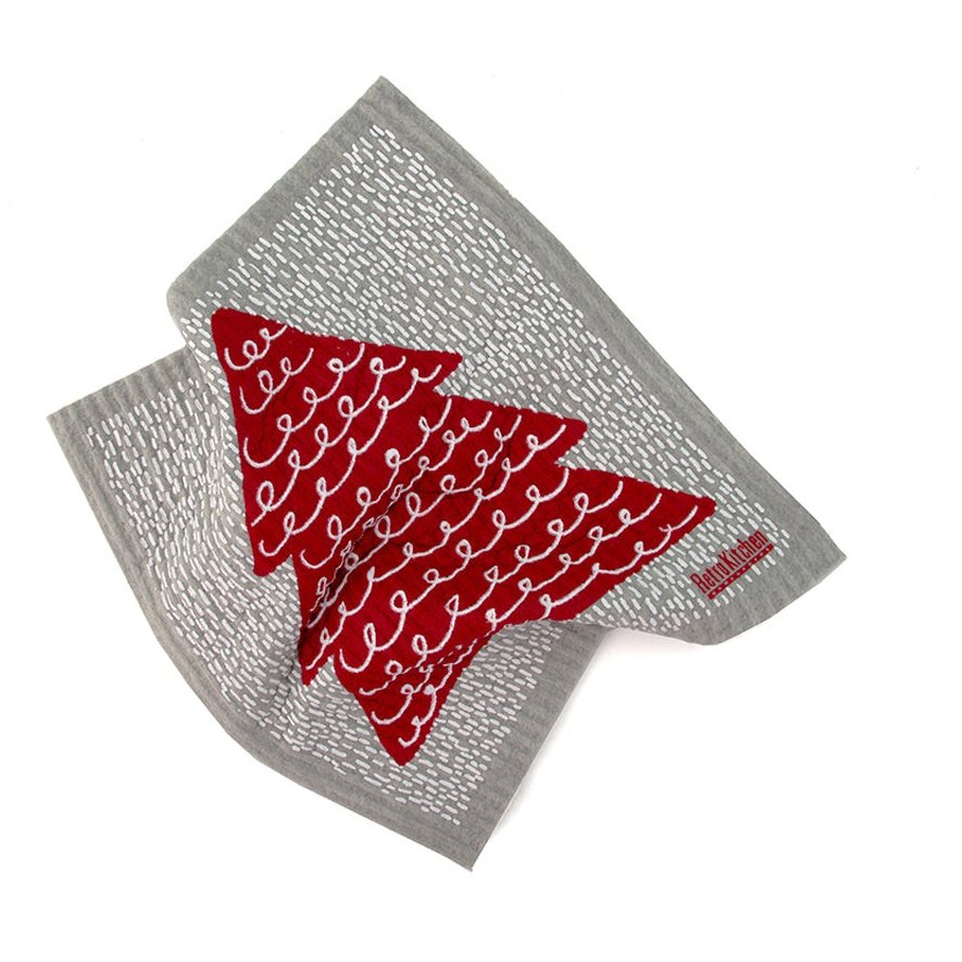 RETROKITCHEN 100% Biodegradable Dishcloth Christmas Tree 1