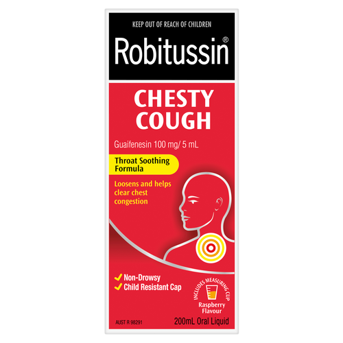 Robitussin Chesty Cough Oral Liquid 200ml - Raspberry