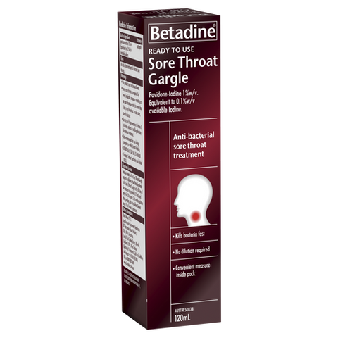 Betadine Ready to Use Sore Throat Gargle 120ml