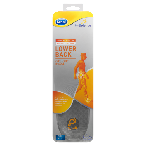 Scholl In-Balance Lower Back Orthotic Insole Large Size 9-11