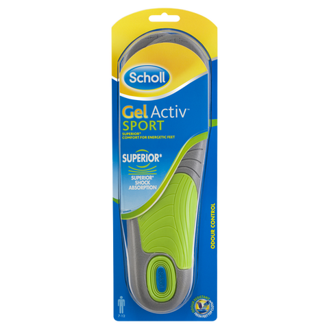 Scholl Mens Gel Activ Sport Insoles Size 7-12 1 Pair