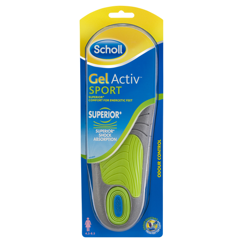 Scholl Womens Gel Activ Sport Insoles Size 4.5-8.5 1 Pair