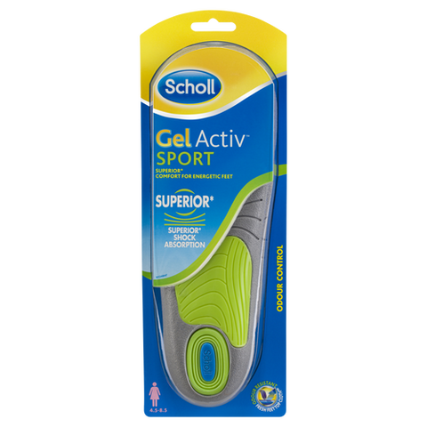 Scholl Womens Gel Activ Sport Insoles Size 4.5-8.5 1 Pair