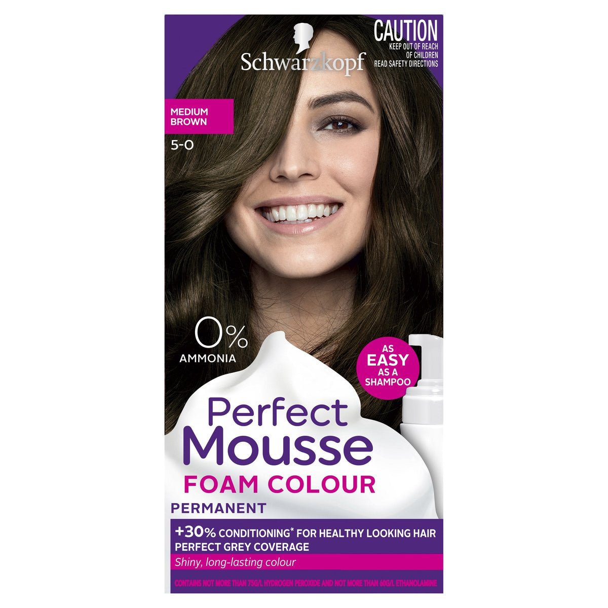 Schwarzkopf Perfect Mousse Foam Colour 5-0 Medium Brown
