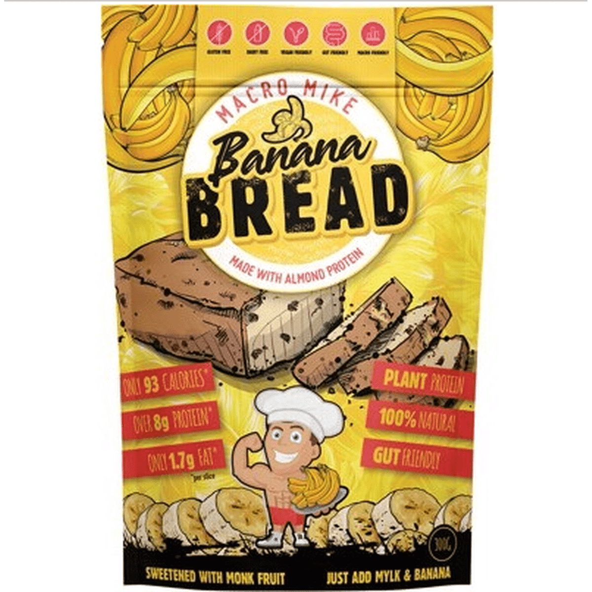 MACRO MIKE Almond Protein Bread Baking Mix Banana Bread 300g