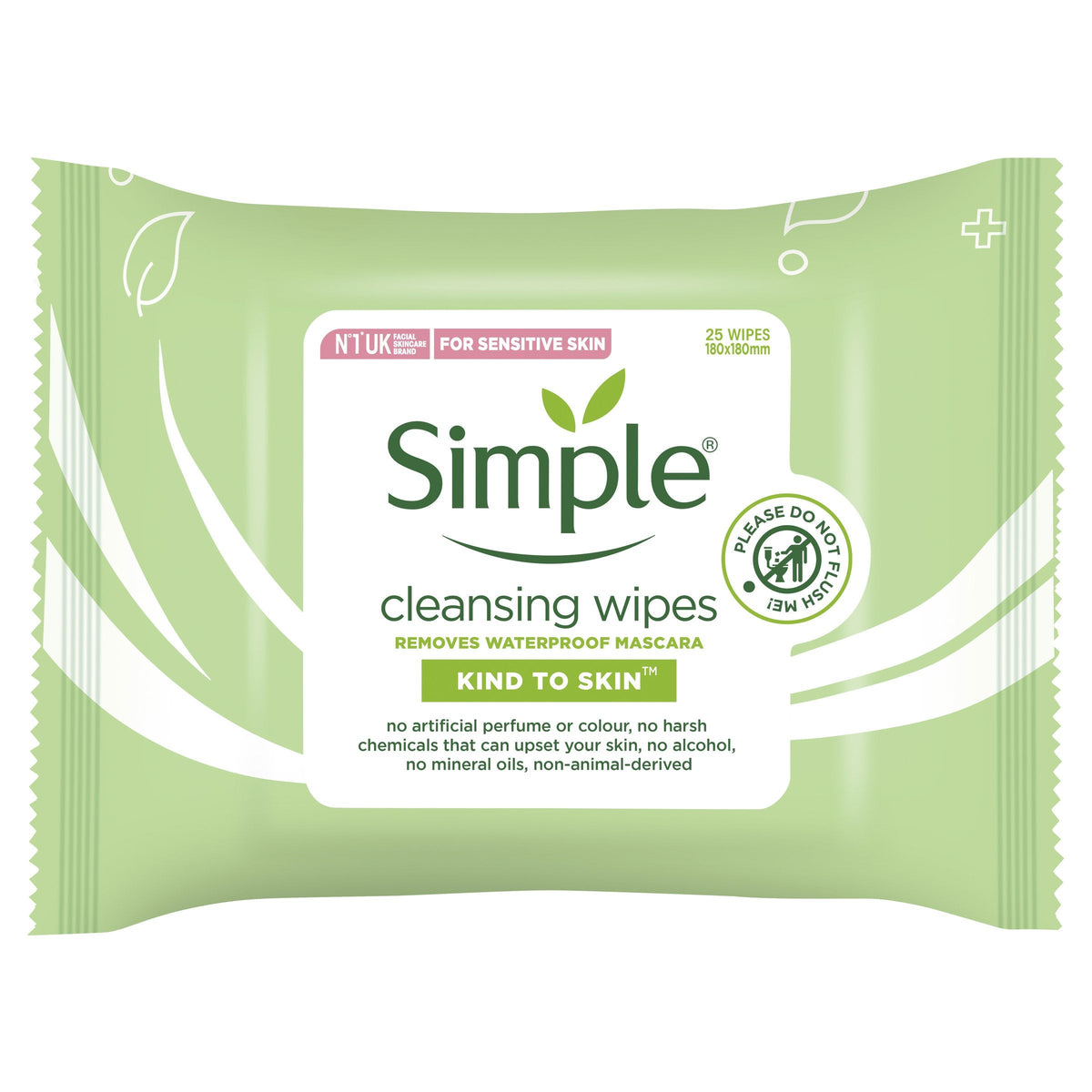 Simple Kind To Skin Facial Wipes Cleansing 25 Pack