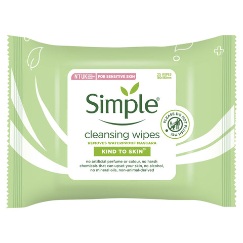 Simple Kind To Skin Facial Wipes Cleansing 25 Pack