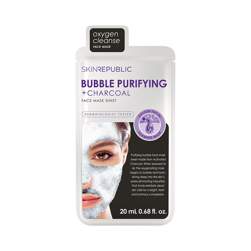 Skin Republic Bubble Purifying + Charcoal Face Mask Sheet
