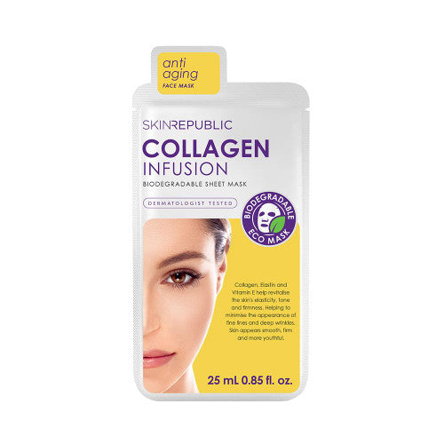 Skin Republic Collagen Infusion Biodegradable Face Mask Sheet
