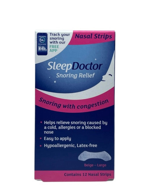 SleepDoctor Snoring Relief Nasal Strips 12 Pack Large