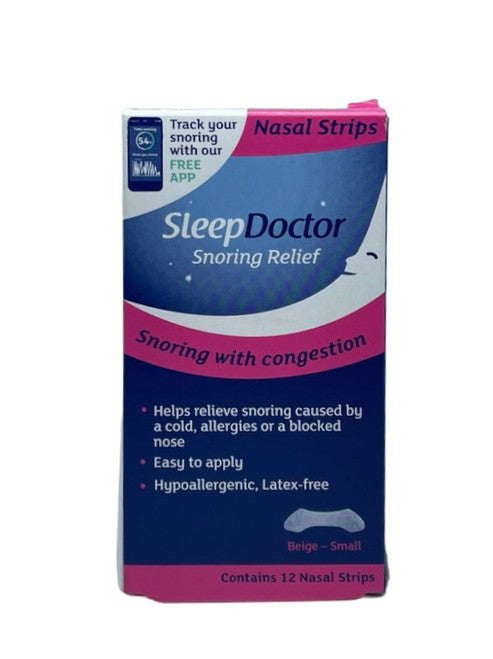 SleepDoctor Snoring Relief Nasal Strips 12 Pack Small
