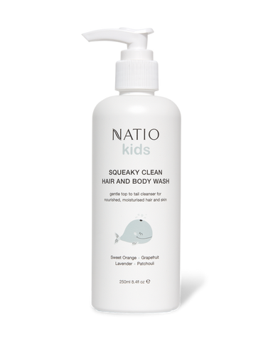 Natio Kids Squeaky Clean Hair and Body Wash 250ml