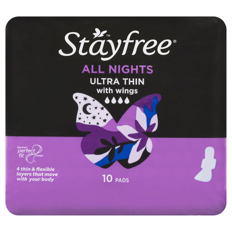 Stayfree Ultra Thin Night Wing 10 Pack