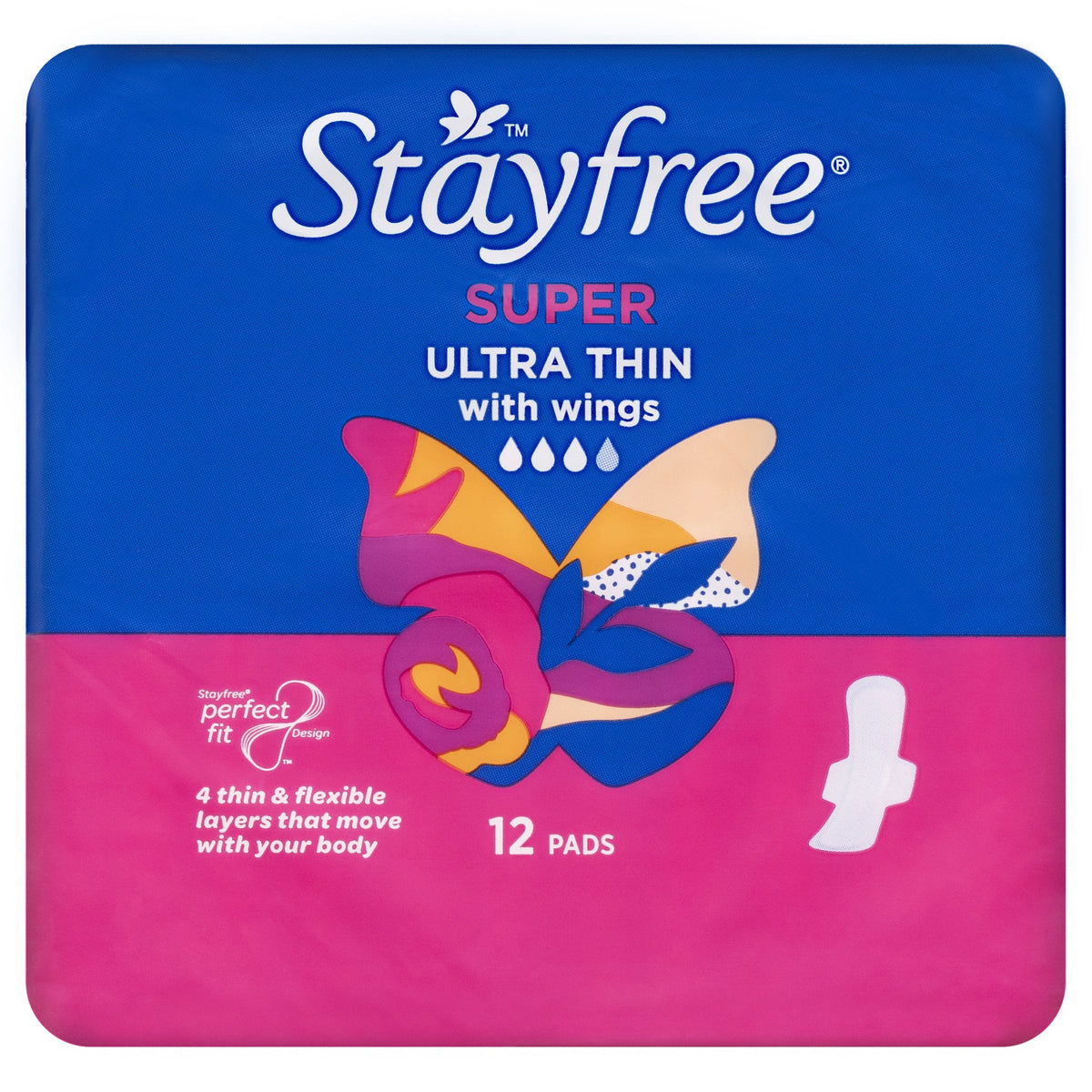 Stayfree Ultra Thin Super Wing 12 Pack