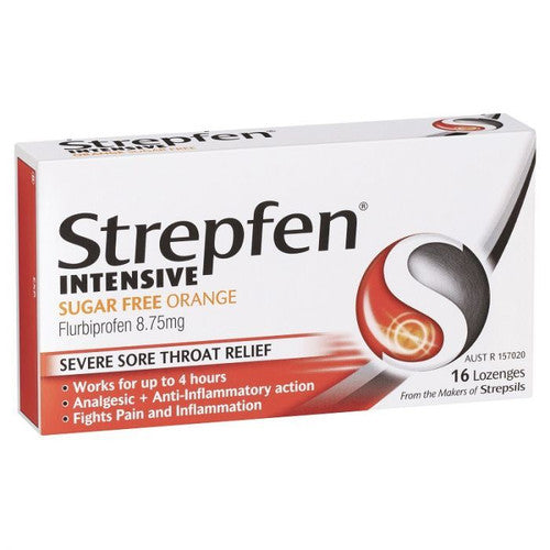 Strepfen Orange Sugar Free Intensive 16 Lozenges