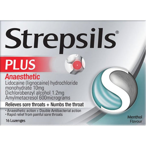 Strepsils Plus Anaesthetic Sore Throat Lozenges 16 Pack