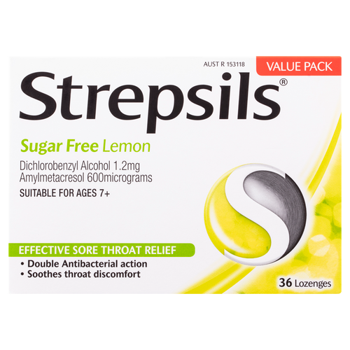 Strepsils Sugar Free Lemon Lozenges 36 Pack