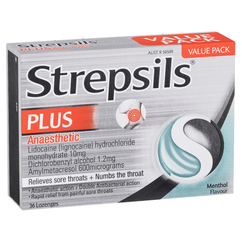 Strepsils Plus Anaesthetic Lozenges 36 Pack