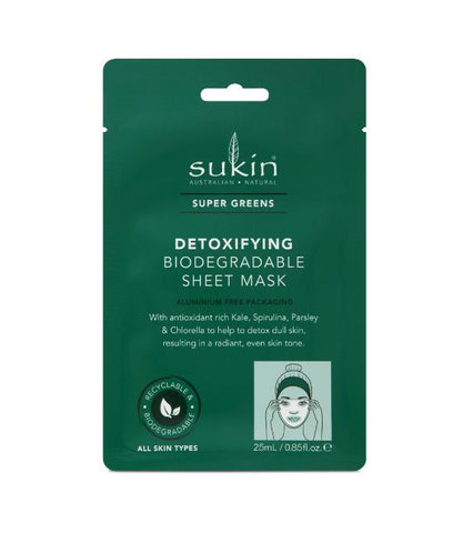 Sukin Super Greens Detox Sheet Mask 25mL