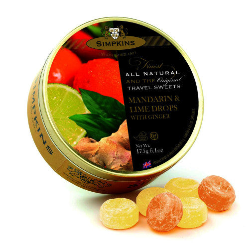 SIMPKINS Mandarin & Lime Drops  with Ginger 175g
