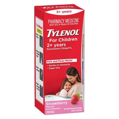 TYLENOL Pain & Fever Relief For Children 2+ Years Strawberry 200ml