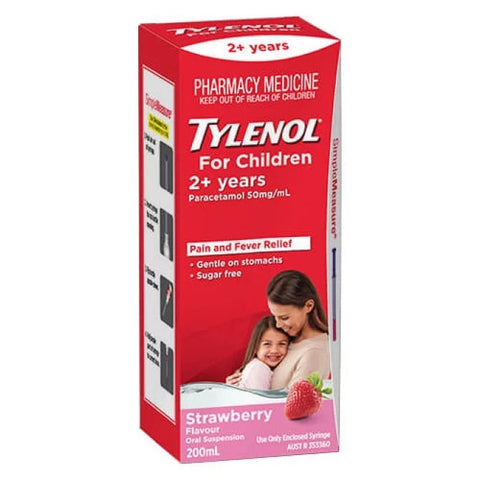 TYLENOL Pain & Fever Relief For Children 2+ Years Strawberry 200ml
