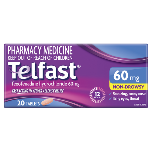 Telfast 60mg 20 Tablets